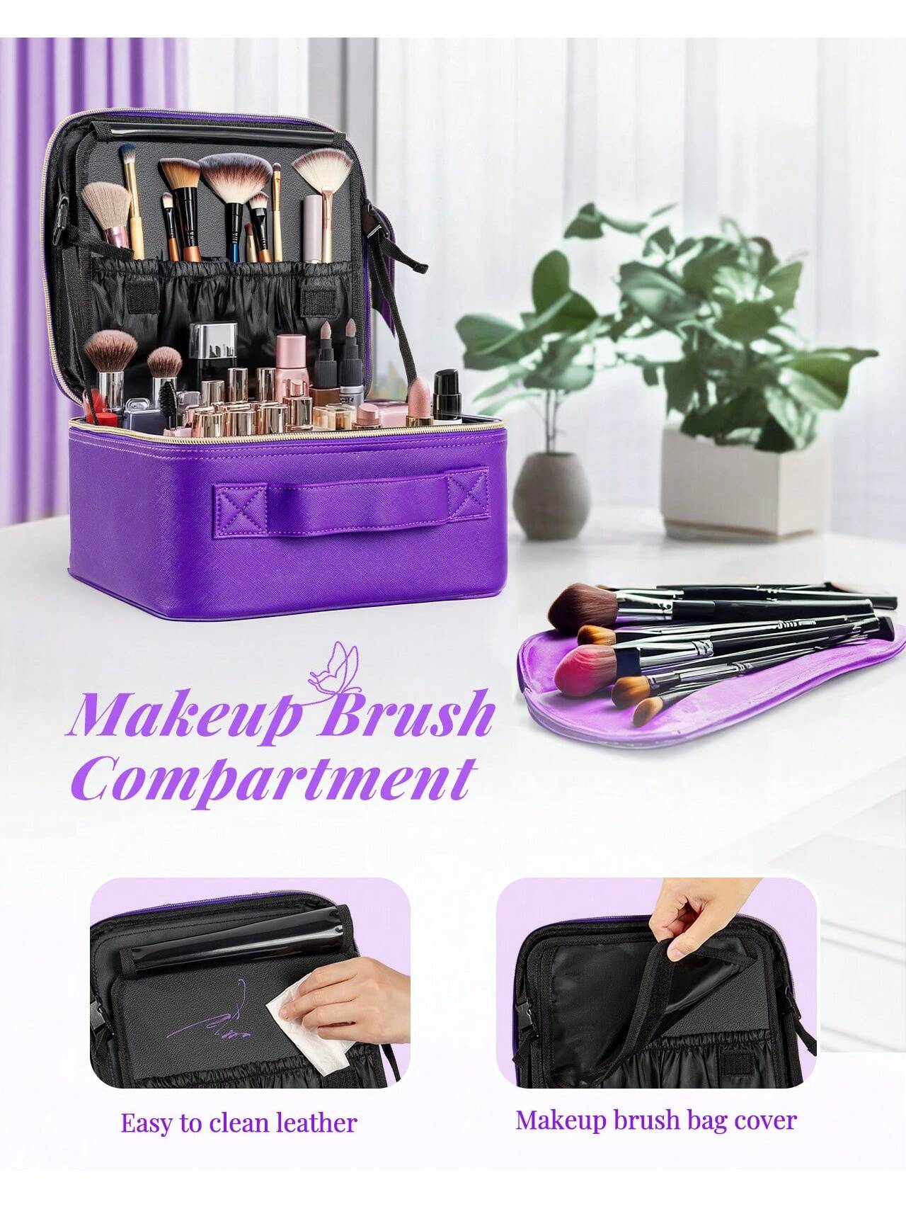 His Portable, Large-Capacity Travel Makeup Bag Features Six Compartments And Is Perfect For Storing Various Cosmetics. It's Ideal For Carrying With You Anytime, Such As For School, Returning To Campu