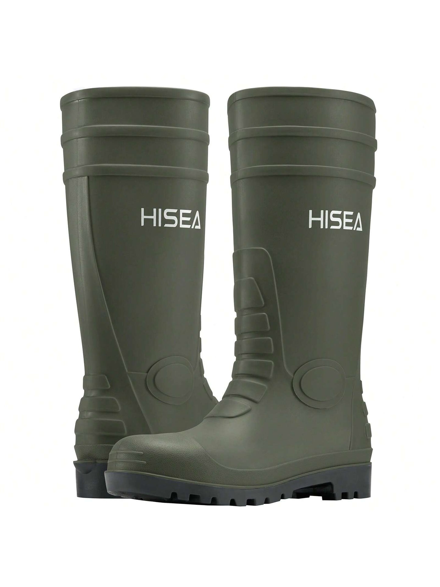 HISEA Men's Rain Boots PVC Rubber Boots, Waterproof Garden Fishing Outdoor Work Boots, Durable Slip Resistant Knee Boots For Agriculture And Industrial Working