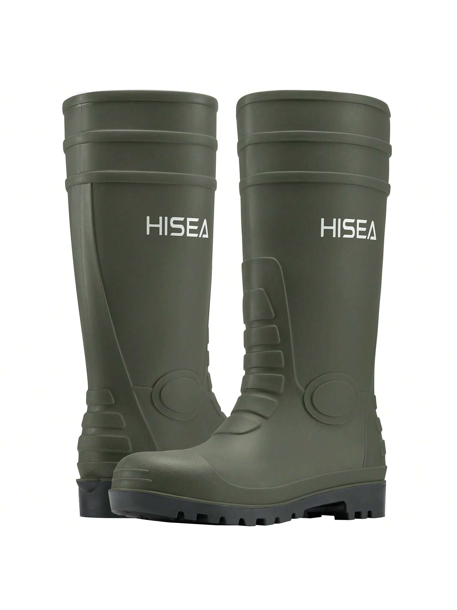 HISEA Men's Rain Boots PVC Rubber Boots, Waterproof Garden Fishing Outdoor Work Boots, Durable Slip Resistant Knee Boots For Agriculture And Industrial Working