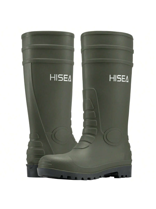 HISEA Men's Rain Boots PVC Rubber Boots, Waterproof Garden Fishing Outdoor Work Boots, Durable Slip Resistant Knee Boots For Agriculture And Industrial Working