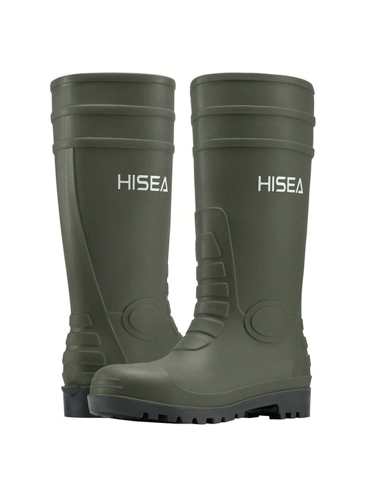 HISEA Men's Rain Boots PVC Rubber Boots, Waterproof Garden Fishing Outdoor Work Boots, Durable Slip Resistant Knee Boots For Agriculture And Industrial Working