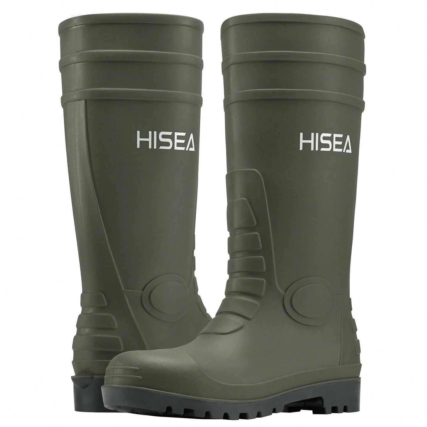 HISEA Men's Rain Boots PVC Rubber Boots, Waterproof Garden Fishing Outdoor Work Boots, Durable Slip Resistant Knee Boots For Agriculture And Industrial Working