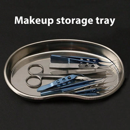 HMQ beauty New Stainless Steel Cosmetic Storage Tray, Manicure Equipment Tray, Medical/Dental Salon Nail Art Tool Storage Box