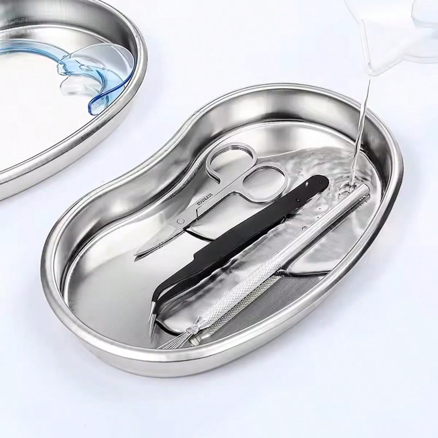 HMQ beauty New Stainless Steel Cosmetic Storage Tray, Manicure Equipment Tray, Medical/Dental Salon Nail Art Tool Storage Box