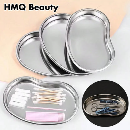 HMQ beauty New Stainless Steel Cosmetic Storage Tray, Manicure Equipment Tray, Medical/Dental Salon Nail Art Tool Storage Box