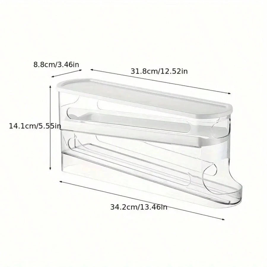 Home & Life > Kitchen & Dining Room > Egg Storage, Side-Door Of Refrigerator Specialized Space-Saving Rolling Egg Storage Box- Egg Storage, Durable Plastic, Essential For Kitchen
