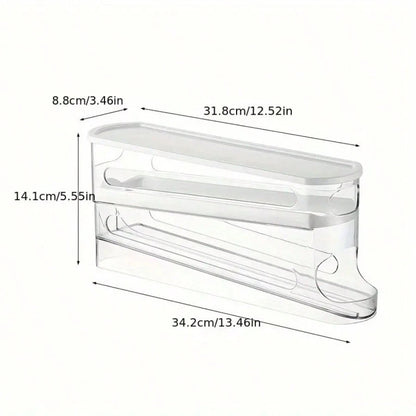 Home & Life > Kitchen & Dining Room > Egg Storage, Side-Door Of Refrigerator Specialized Space-Saving Rolling Egg Storage Box- Egg Storage, Durable Plastic, Essential For Kitchen