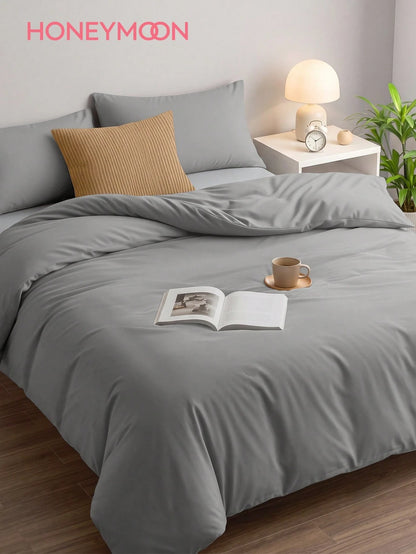 HONEYMOON 2/3-Piece Ultra-Soft Solid Color Duvet Cover Set, Zipper Closure And 7 Corner Ties, Lightweight Cloud-Like Bedding, 1 Duvet Cover With 1/2 Pillowcases, Perfect Fit For Twin/Full/Queen/King S