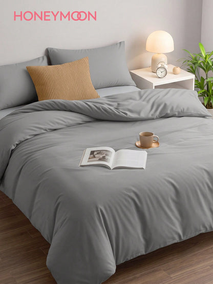 HONEYMOON 2/3-Piece Ultra-Soft Solid Color Duvet Cover Set, Zipper Closure And 7 Corner Ties, Lightweight Cloud-Like Bedding, 1 Duvet Cover With 1/2 Pillowcases, Perfect Fit For Twin/Full/Queen/King S