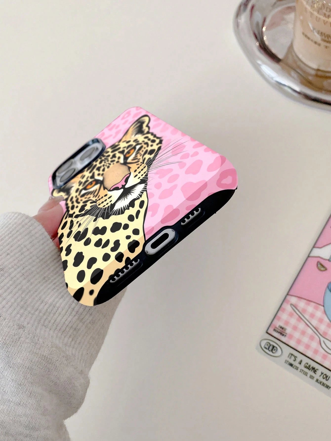 Hot Girl Pink Leopard Cheetah Print Phone Case Compatible With Iphone 17ProMax 17Air 16Pro/15/14/13/12/11 European & American Cool Film 2-In-1 Hard Shell Anti-Drop Niche Hot Girl Cover