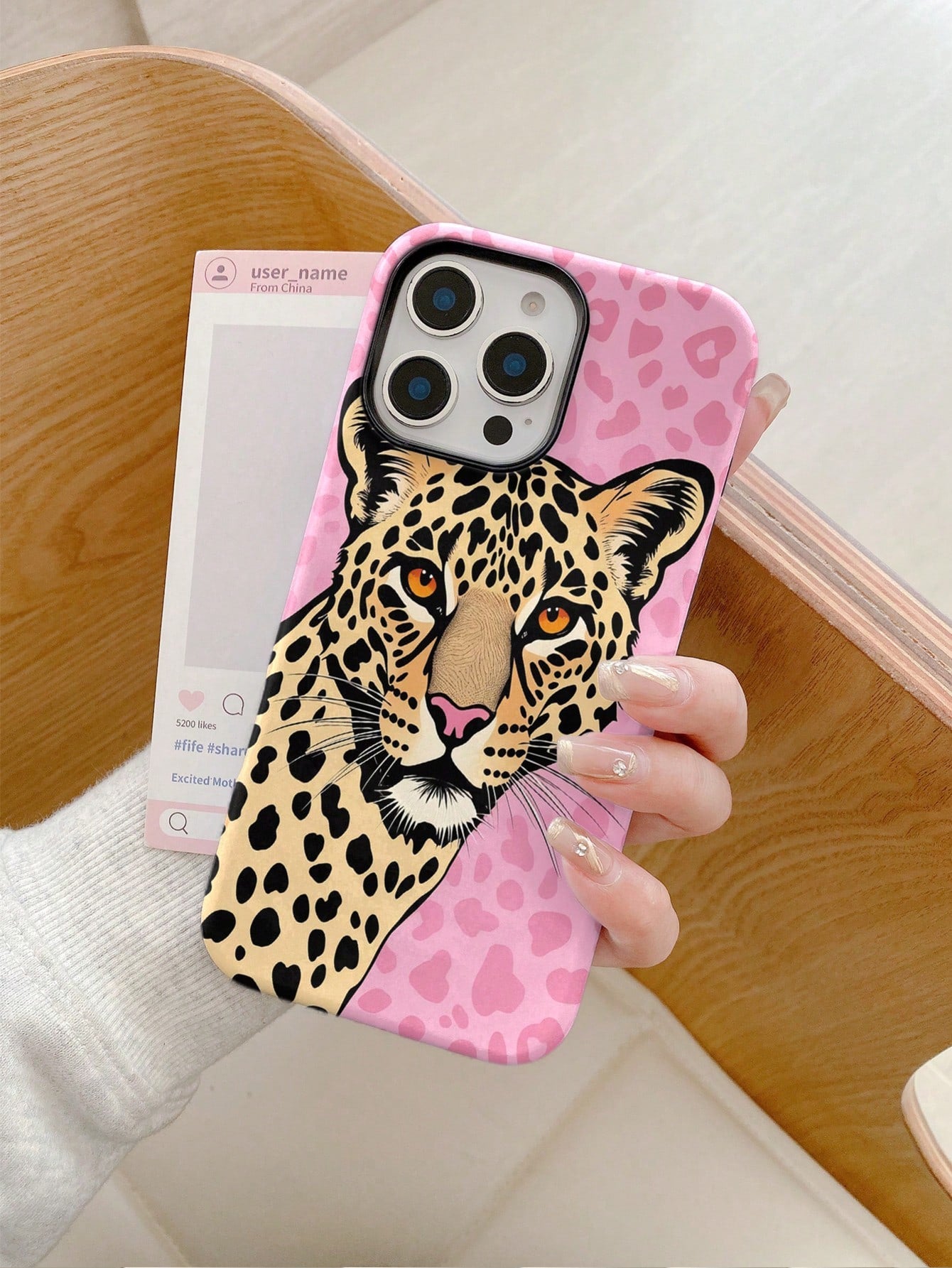 Hot Girl Pink Leopard Cheetah Print Phone Case Compatible With Iphone 17ProMax 17Air 16Pro/15/14/13/12/11 European & American Cool Film 2-In-1 Hard Shell Anti-Drop Niche Hot Girl Cover