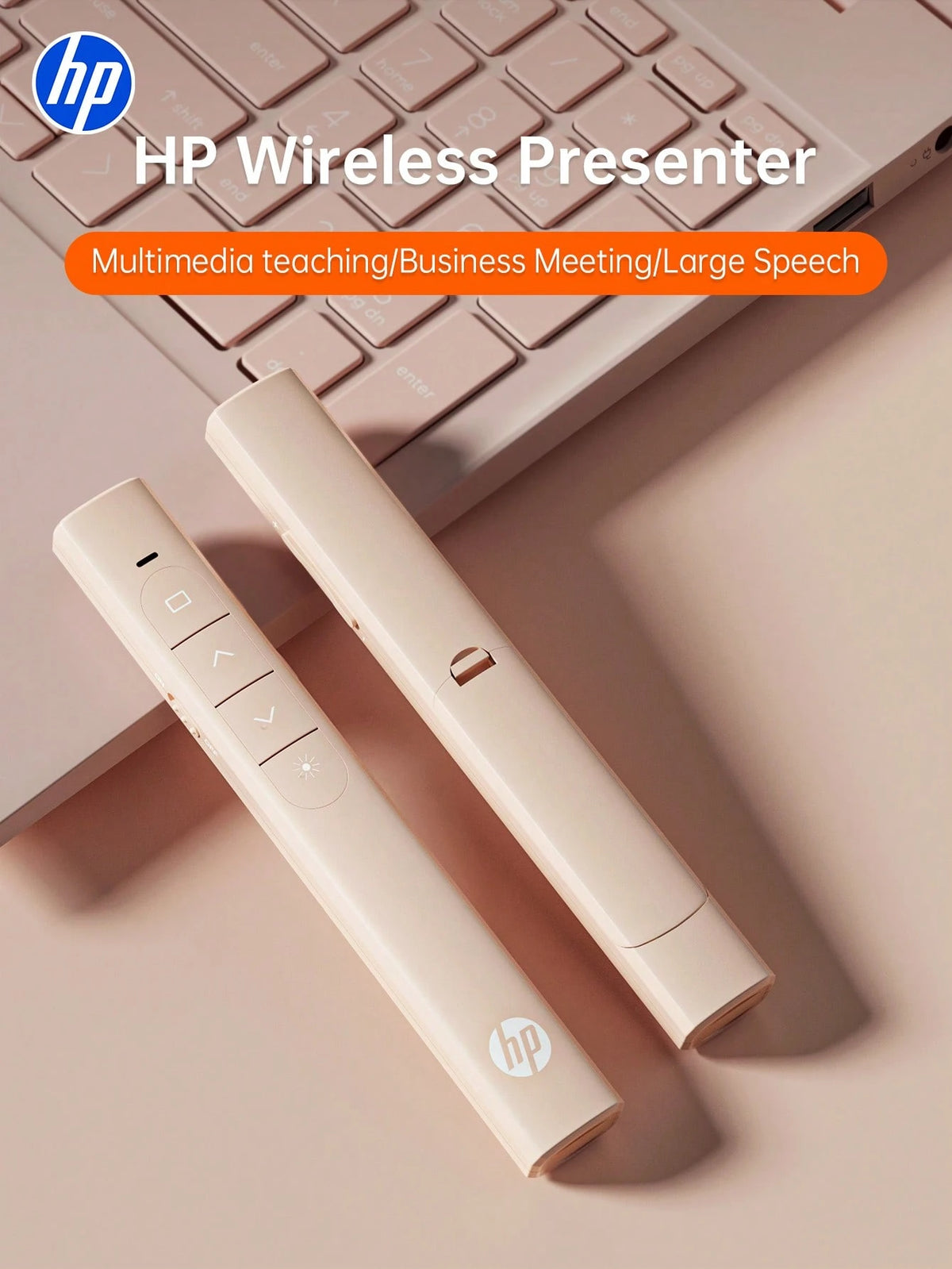 HP USB Wireless Presentation Remote Control With Hyperlink And Volume Control For PowerPoint Office Presentation, Compatible With Keynote/PPT/PC/Laptop, Comes With Storage Bag