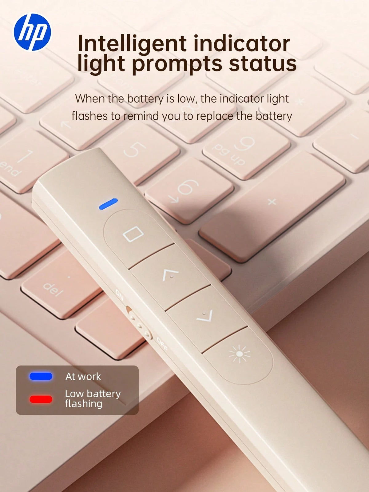 HP USB Wireless Presentation Remote Control With Hyperlink And Volume Control For PowerPoint Office Presentation, Compatible With Keynote/PPT/PC/Laptop, Comes With Storage Bag