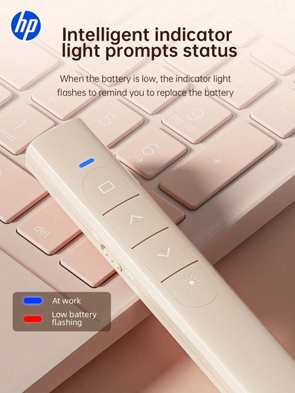 HP USB Wireless Presentation Remote Control With Hyperlink And Volume Control For PowerPoint Office Presentation, Compatible With Keynote/PPT/PC/Laptop, Comes With Storage Bag
