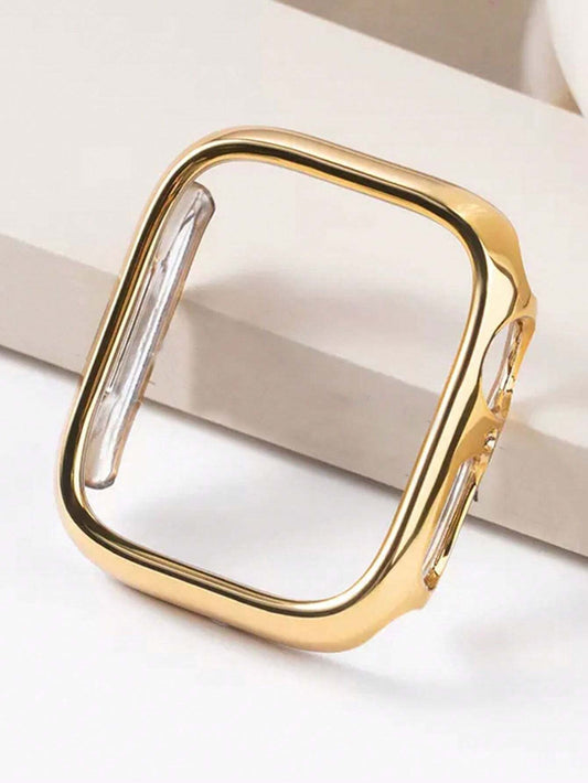 Huastonband Compatible Case Cover Protective Shell PC Hard Material Electroplated Gold Hollow Frame Watch Protective Frame Suitable For Watch Ultra 3 2 1 S10 SE S9/S8/S7/S6/S5/S4/S3/S2/S1 Series Men W
