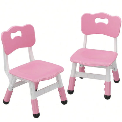 Huisuilinss Adjustable Kids Chair,3 Level Height Adjustable Plastic Toddler Chair,Child Chair For Home Family Classroom Nursery Indoor Use,For Boys Girls Age 2-6,2 Pack