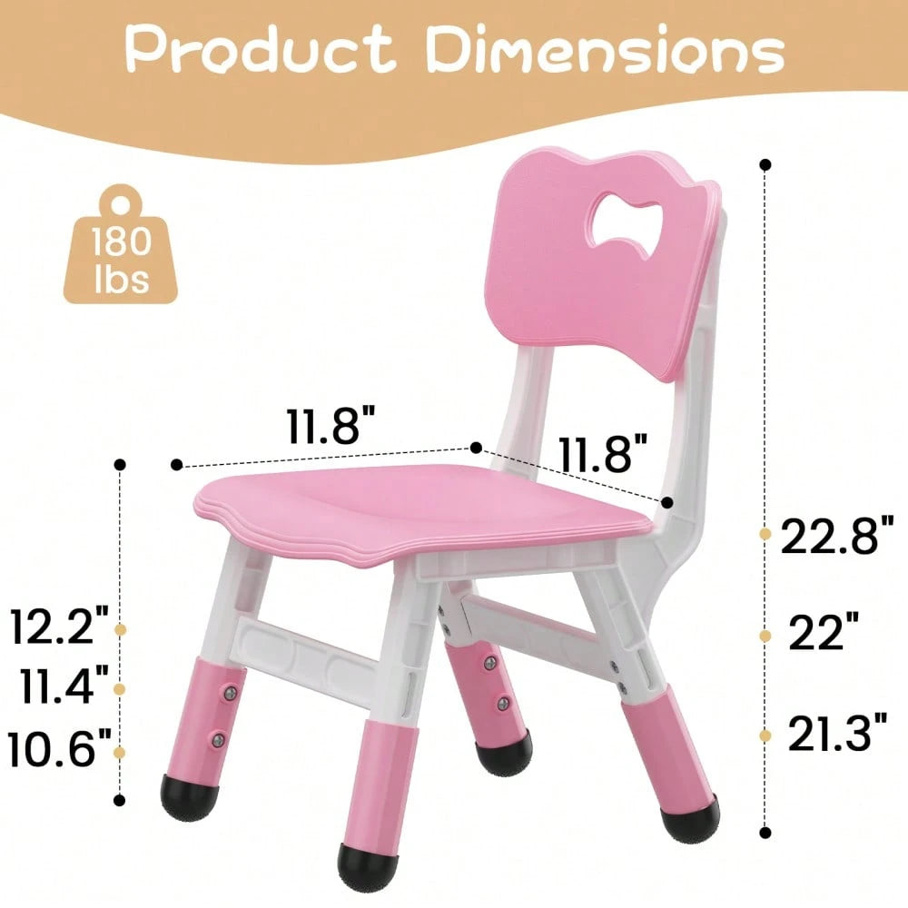 Huisuilinss Adjustable Kids Chair,3 Level Height Adjustable Plastic Toddler Chair,Child Chair For Home Family Classroom Nursery Indoor Use,For Boys Girls Age 2-6,2 Pack