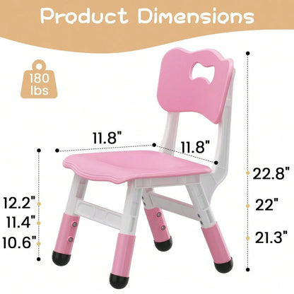 Huisuilinss Adjustable Kids Chair,3 Level Height Adjustable Plastic Toddler Chair,Child Chair For Home Family Classroom Nursery Indoor Use,For Boys Girls Age 2-6,2 Pack