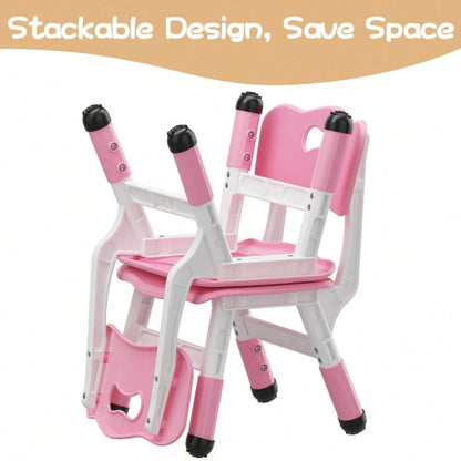 Huisuilinss Adjustable Kids Chair,3 Level Height Adjustable Plastic Toddler Chair,Child Chair For Home Family Classroom Nursery Indoor Use,For Boys Girls Age 2-6,2 Pack