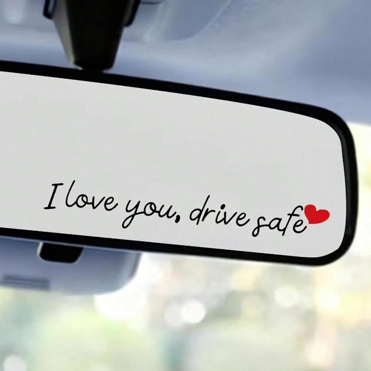 I Love You. Driving Rearview Mirror Decal| Car Rearview Mirror Sticker, Driving Decal, Fun Car Vinyl Window Rearview Decal, Suitable For Both Men And Women