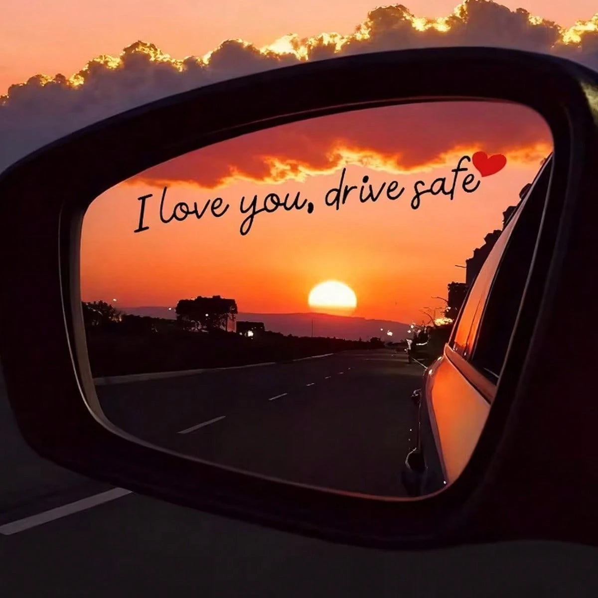 I Love You. Driving Rearview Mirror Decal| Car Rearview Mirror Sticker, Driving Decal, Fun Car Vinyl Window Rearview Decal, Suitable For Both Men And Women