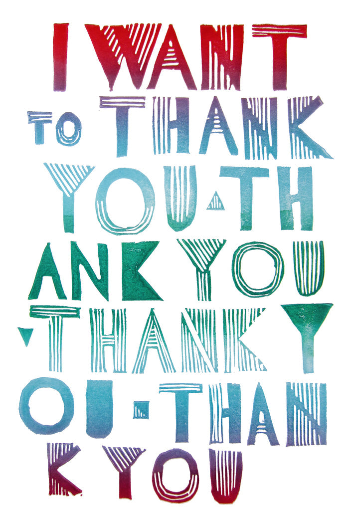 I Want To Thank You Thank You Thank You Thank You Greeting Card 6-Pack Inspired By Music