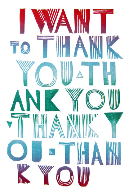 I Want To Thank You Thank You Thank You Thank You Greeting Card 6-Pack Inspired By Music