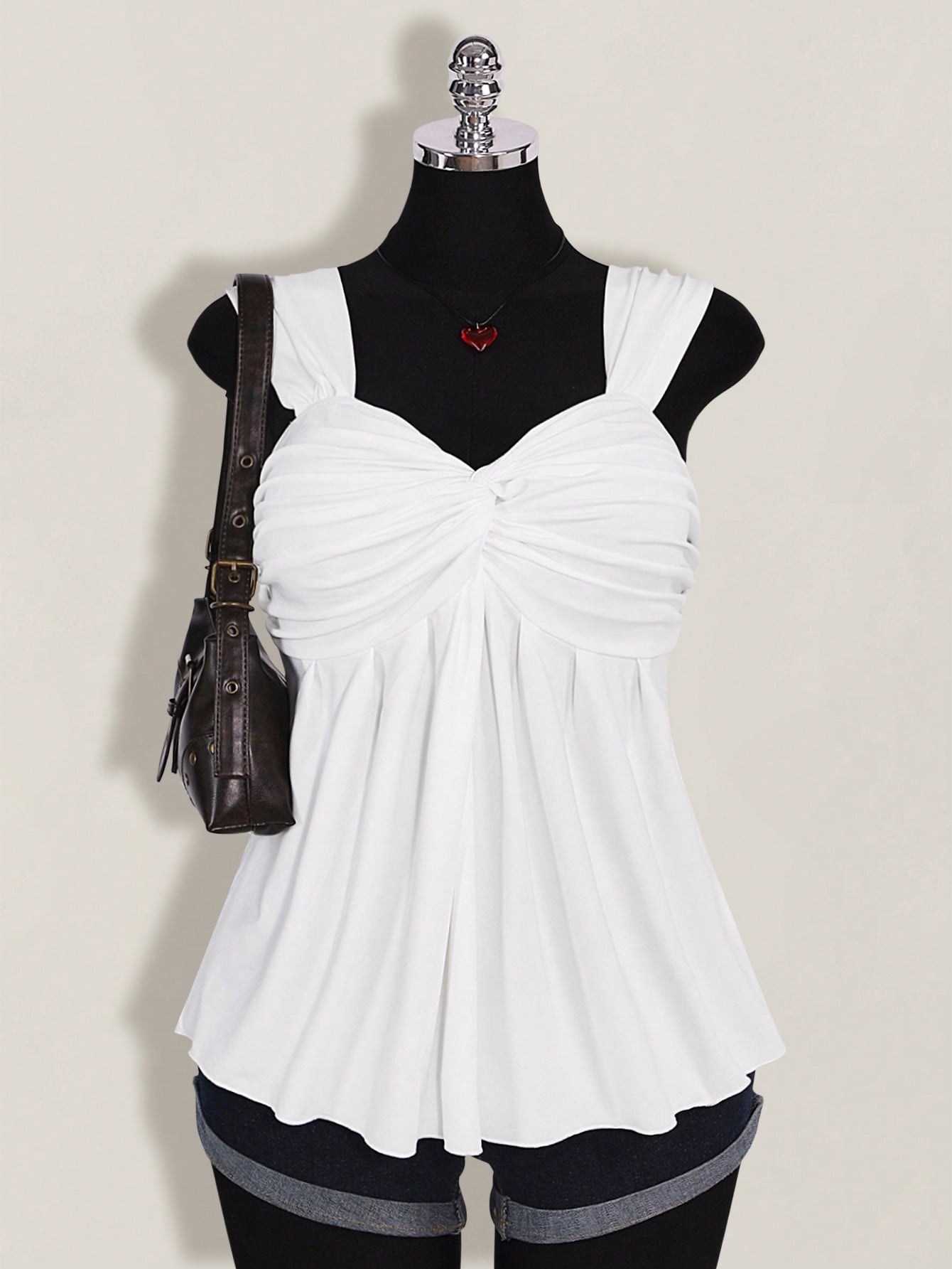 ICON Plus Size Women's Black Twist Front Sleeveless Babydoll Knit Top, Y2K Style Back To School Summer Cute Tops