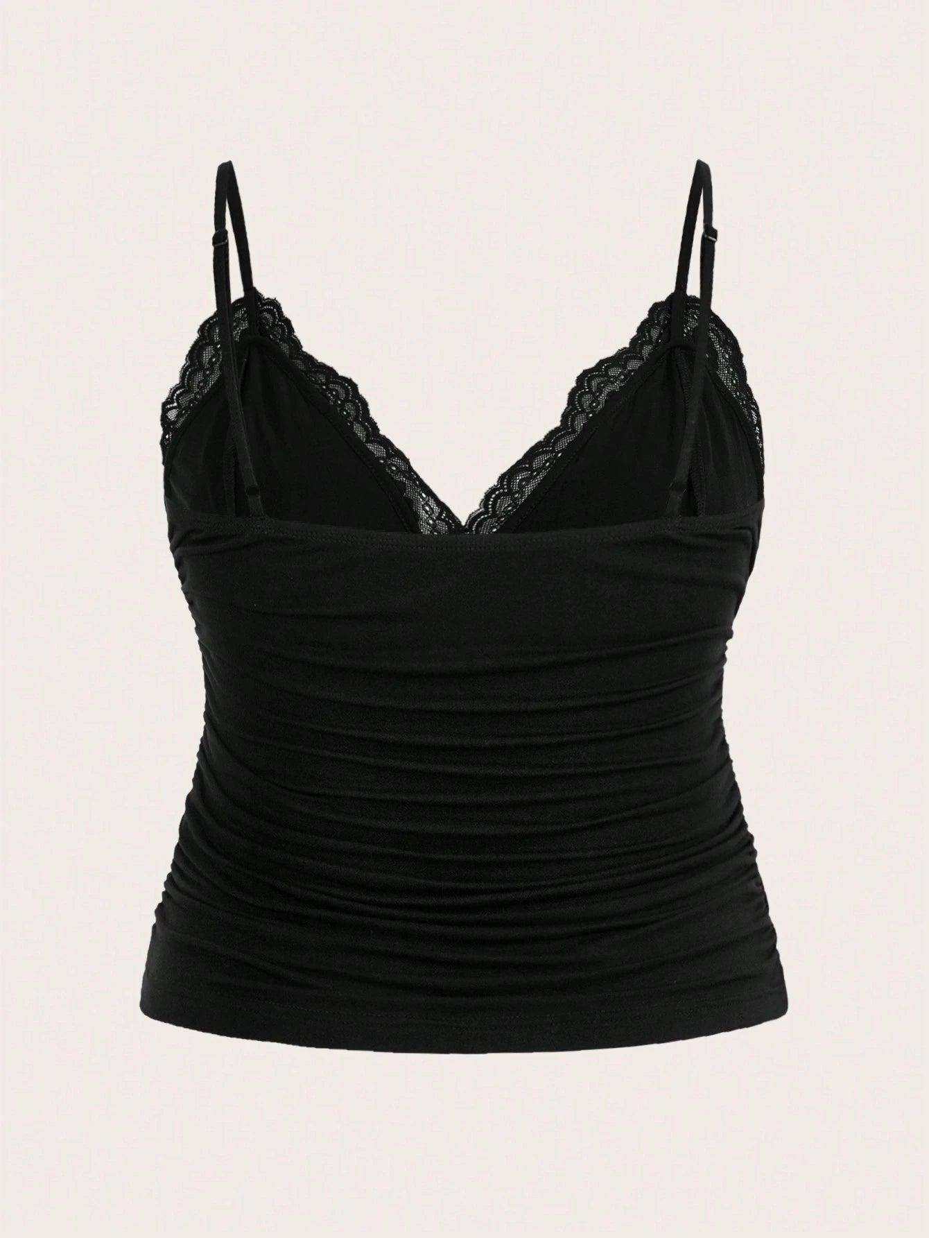 ICON Plus Size Women Summer Contrast Lace Pleated Camisole Top