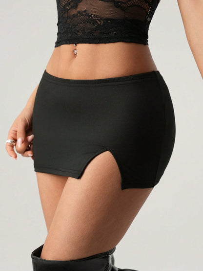 ICON Y2K Disco Sexy High-Cut Slit Hot Pants Shorts Party Night Black Autumn
