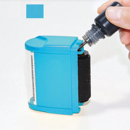Identity Theft Protection Roller Stamp Set- Blue (Includes Replacement Ink, Bottle With Cap For Easy Use, Storage Box),Back To School,School Supplies