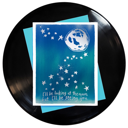 I'll Be Looking At The Moon But I'll Be Seeing You Greeting Card 6-Pack Inspired By Music