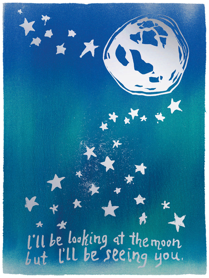 I'll Be Looking At The Moon But I'll Be Seeing You Greeting Card 6-Pack Inspired By Music