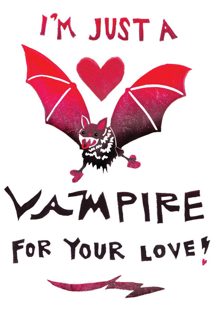 I'm Just A Vampire For Your Love Greeting Card 6-Pack Inspired By Music