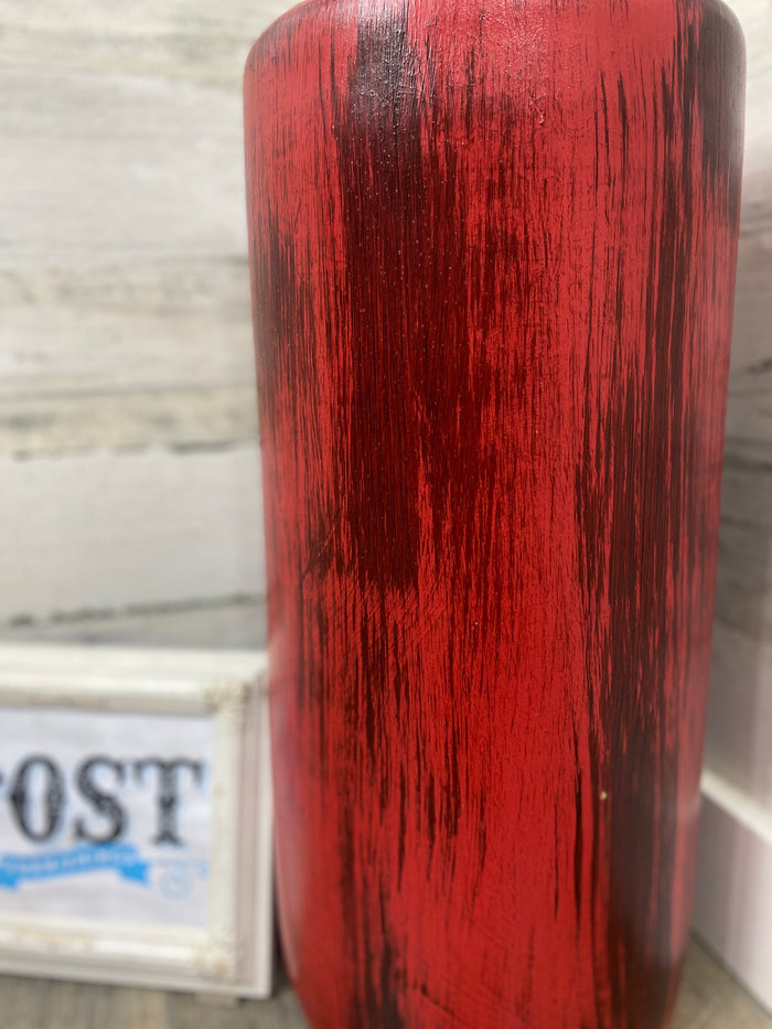 Large Rustic Red Floor Vase