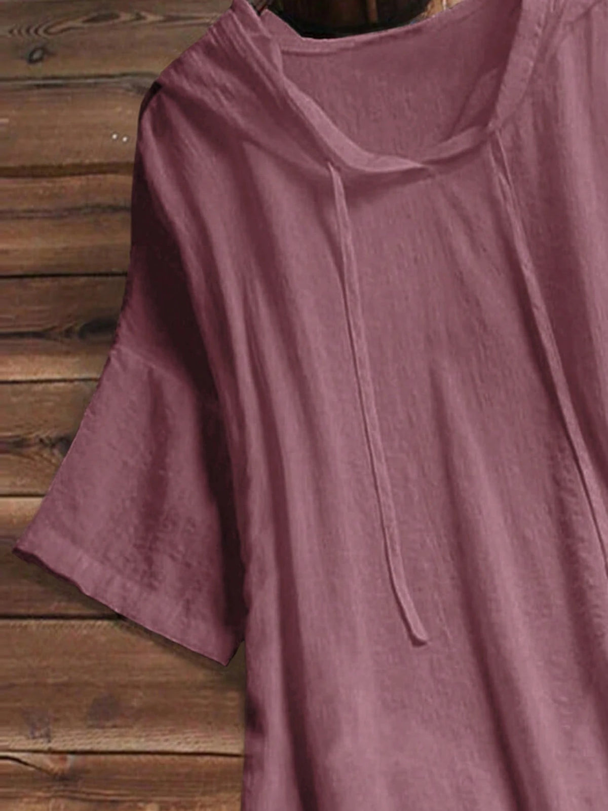 INAWLY Ladies' Hooded Drawstring Long Blouse, Solid Color, Great For Vacation And Casual Wear, Short Sleeve Tops