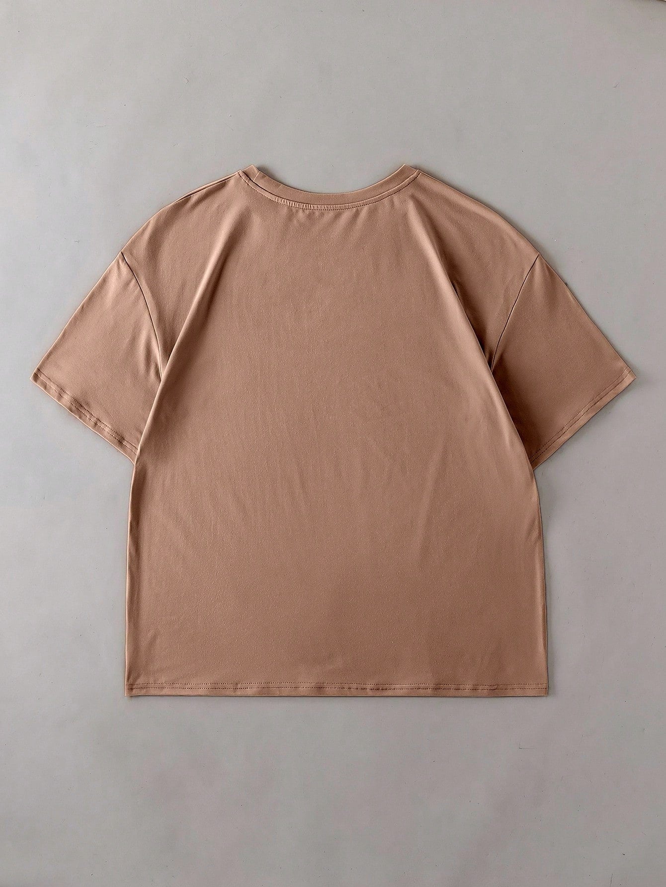 INAWLY Plus Size Casual Round Neck Short Sleeve Letter Print T-Shirt