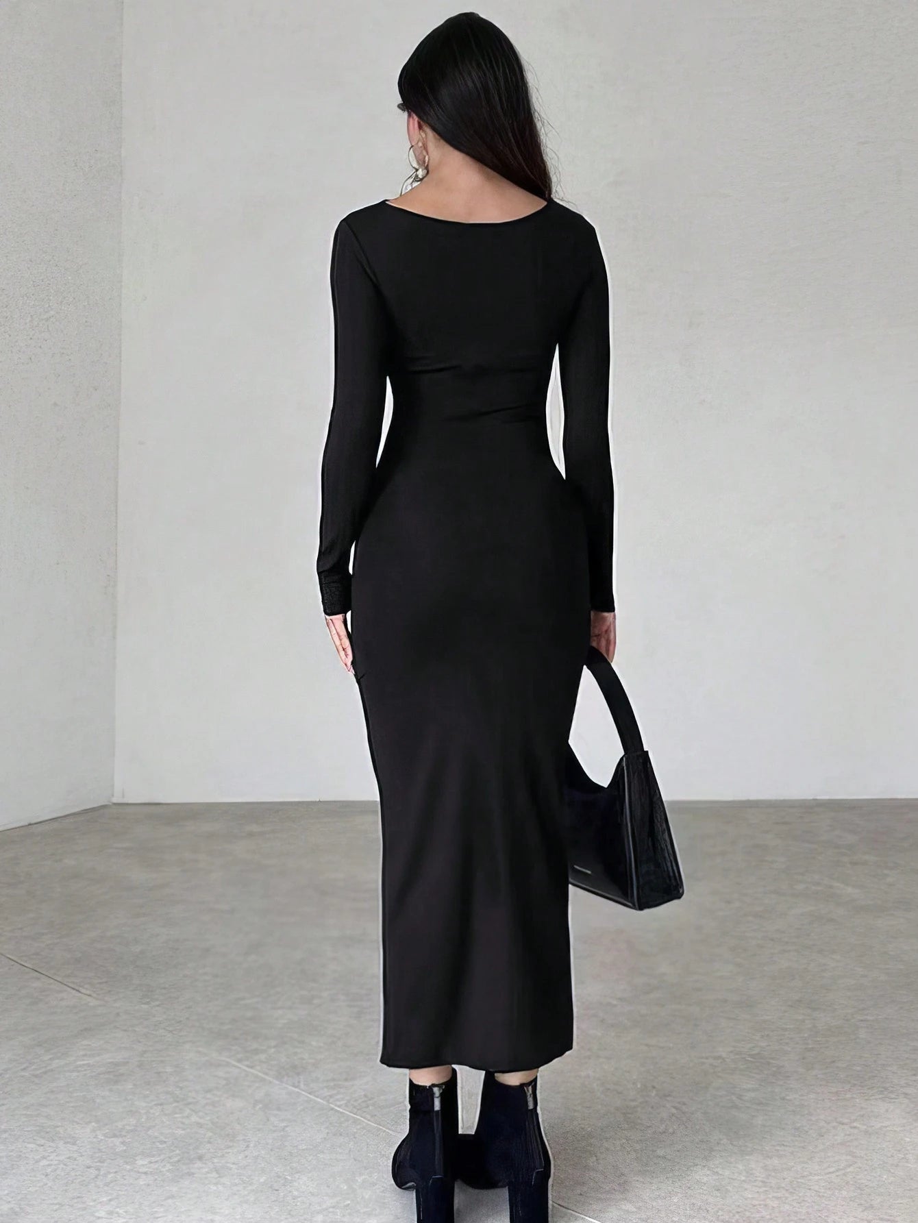 INAWLY Solva Women's Stand Collar Long Sleeve Pleated Dress Fall Cloth For Women