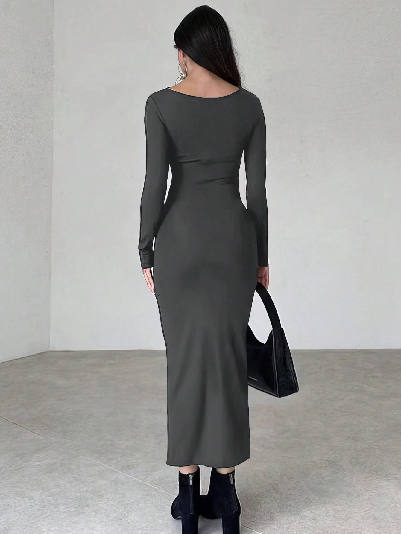 INAWLY Solva Women's Stand Collar Long Sleeve Pleated Dress Fall Cloth For Women