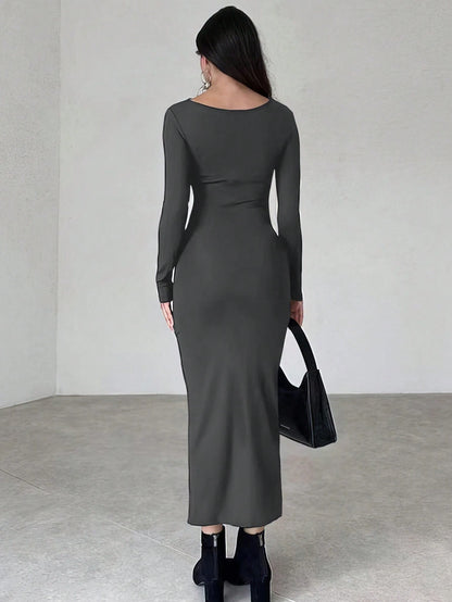 INAWLY Solva Women's Stand Collar Long Sleeve Pleated Dress Fall Cloth For Women