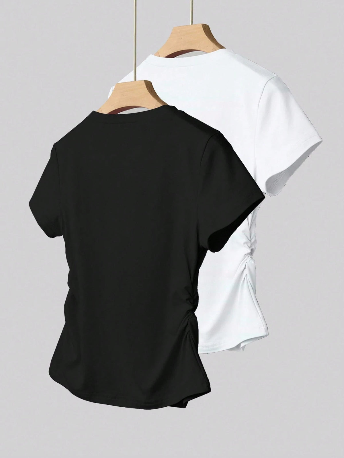 INAWLY Women's All-Match Solid Color Versatile Slim Fit Short Sleeve T-Shirt, Everyday Wear