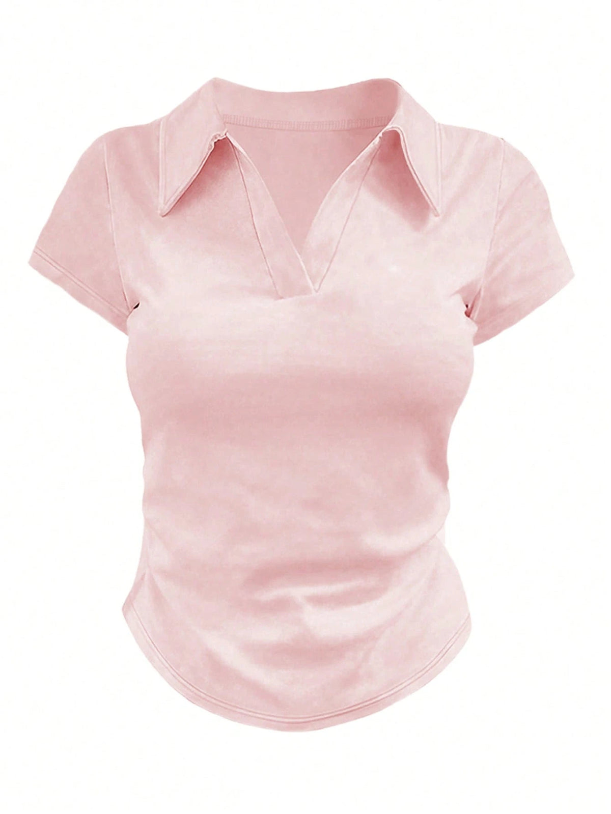 INAWLY Women's Casual Solid Color Short Sleeve T-Shirt, Versatile For Summer