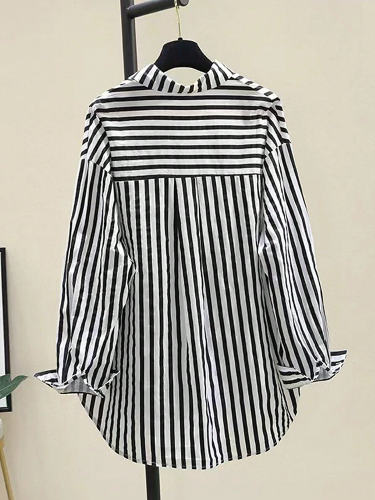 INAWLY Women's Casual Striped Print Long Sleeve Chest Pocket Shirt, Autumn &Winter Fall Cloth For Women