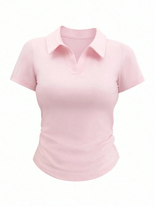 INAWLY Women's Casual Versatile Solid Color T-Shirt, Summer