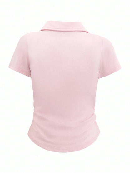 INAWLY Women's Casual Versatile Solid Color T-Shirt, Summer