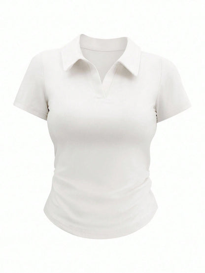 INAWLY Women's Casual Versatile Solid Color T-Shirt, Summer