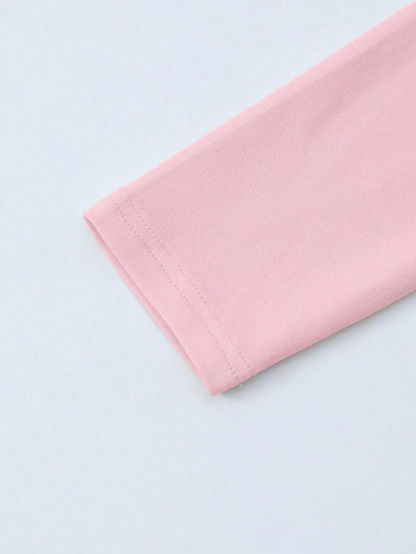 INAWLY Women's Pink Long Sleeve Crew Neck Fitted T-Shirt