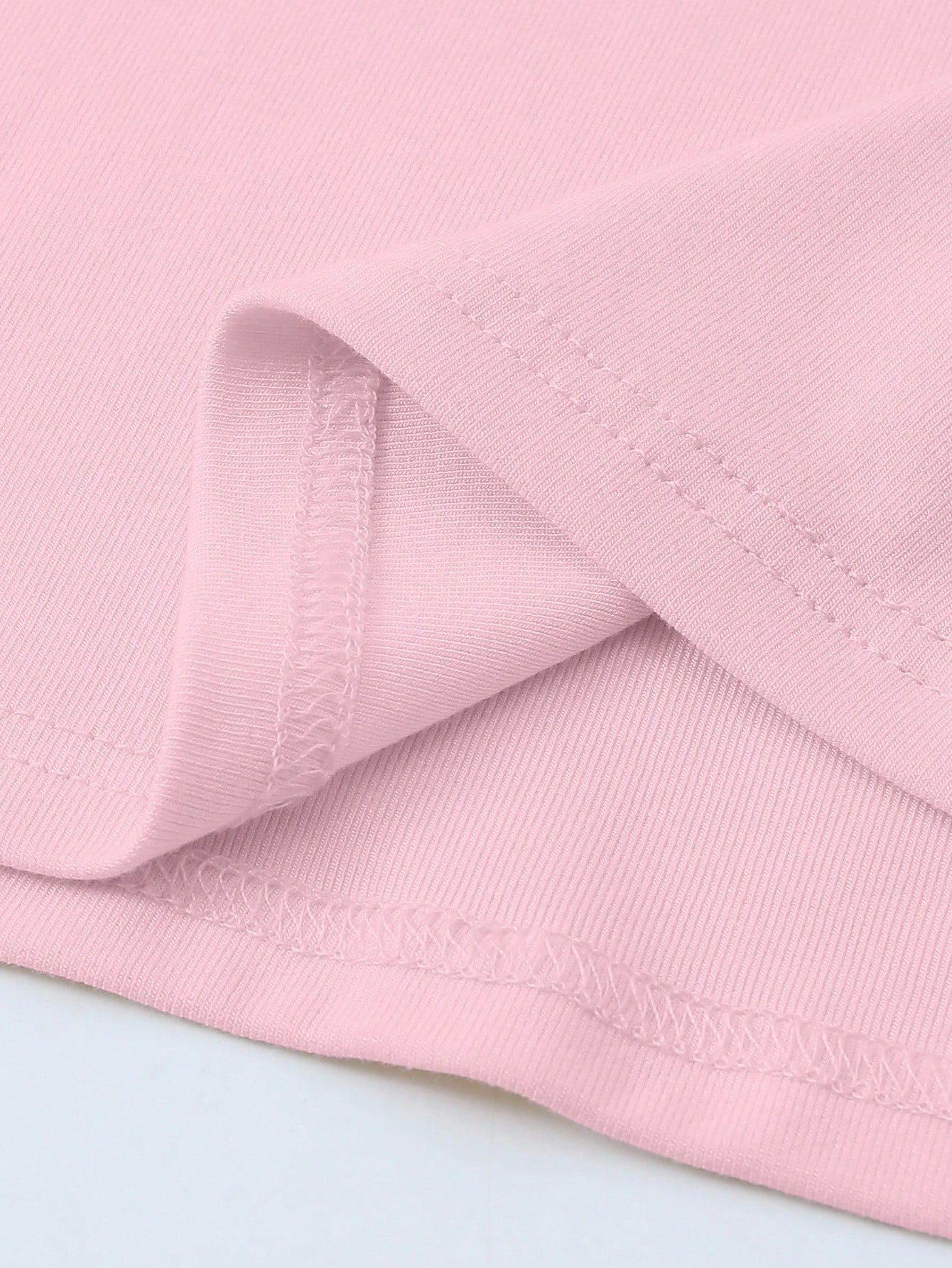 INAWLY Women's Pink Long Sleeve Crew Neck Fitted T-Shirt