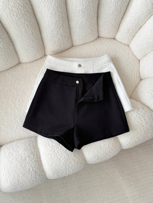 INAWLY Women's Solid Color Simple & Fashionable Pants, Suitable For Summer