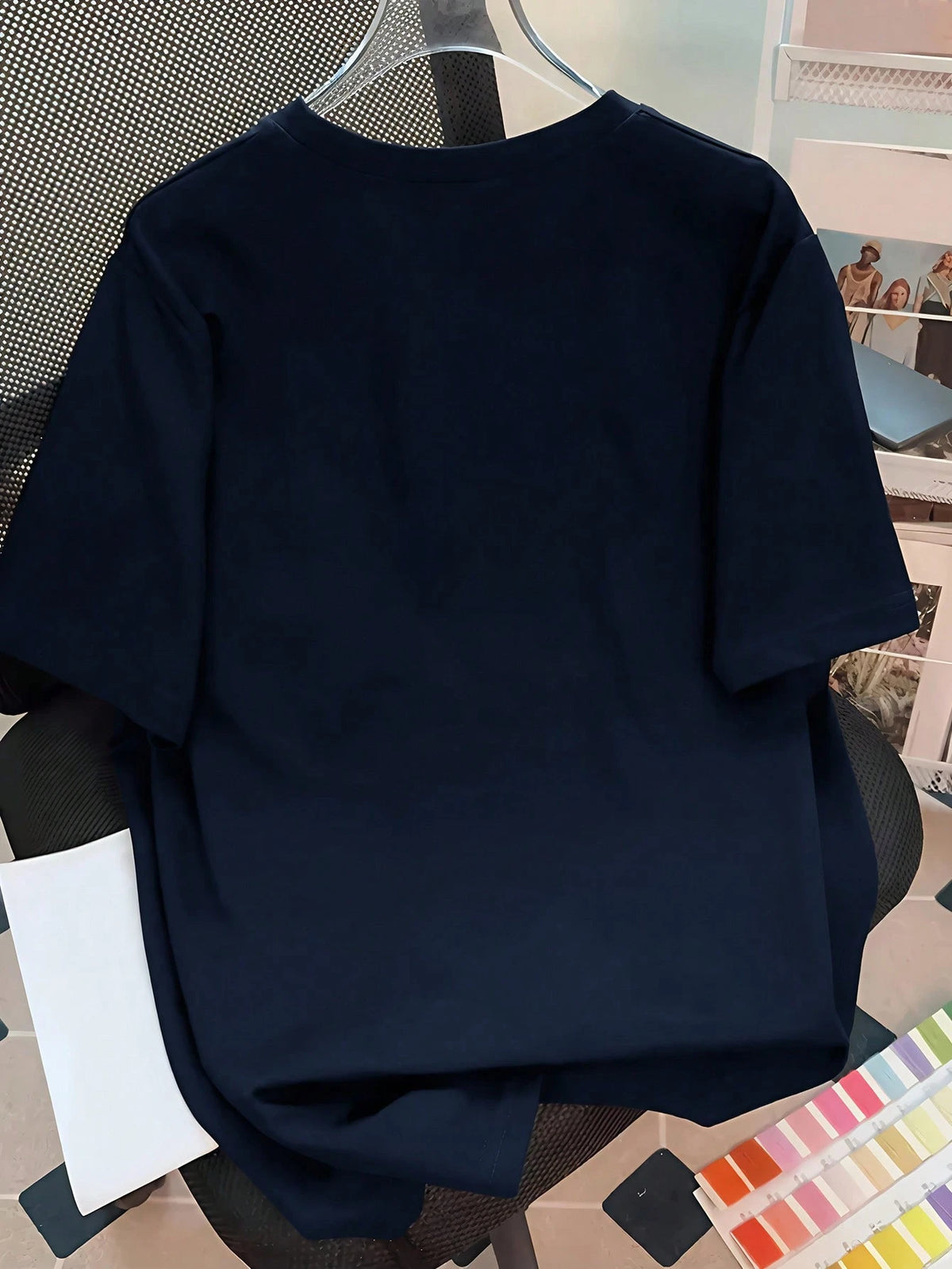 INAWLY Women's Summer Simple Solid Color Round Neck Short Sleeve T-Shirt